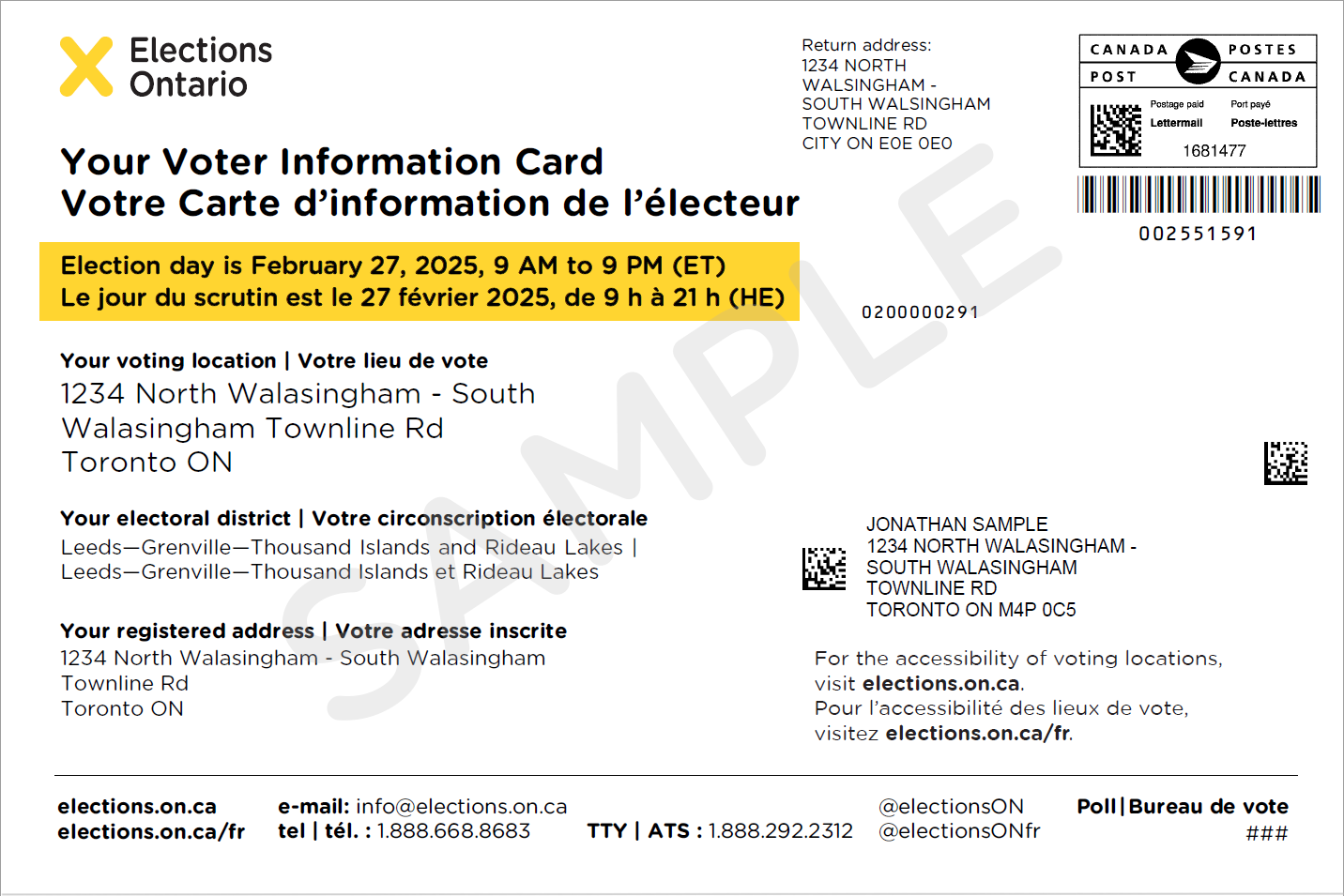 image d’une carte d’information de l’électeur 